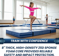 Flooringinc'S Folding Gymnastics Crash Mat – Thick Safety Landing Pad for Tumbling, Martial Arts & Training, Two Size Options: 2 Inch X 4 Ft X 6 Ft or 8 Inch X 4 Ft X 8 Ft
