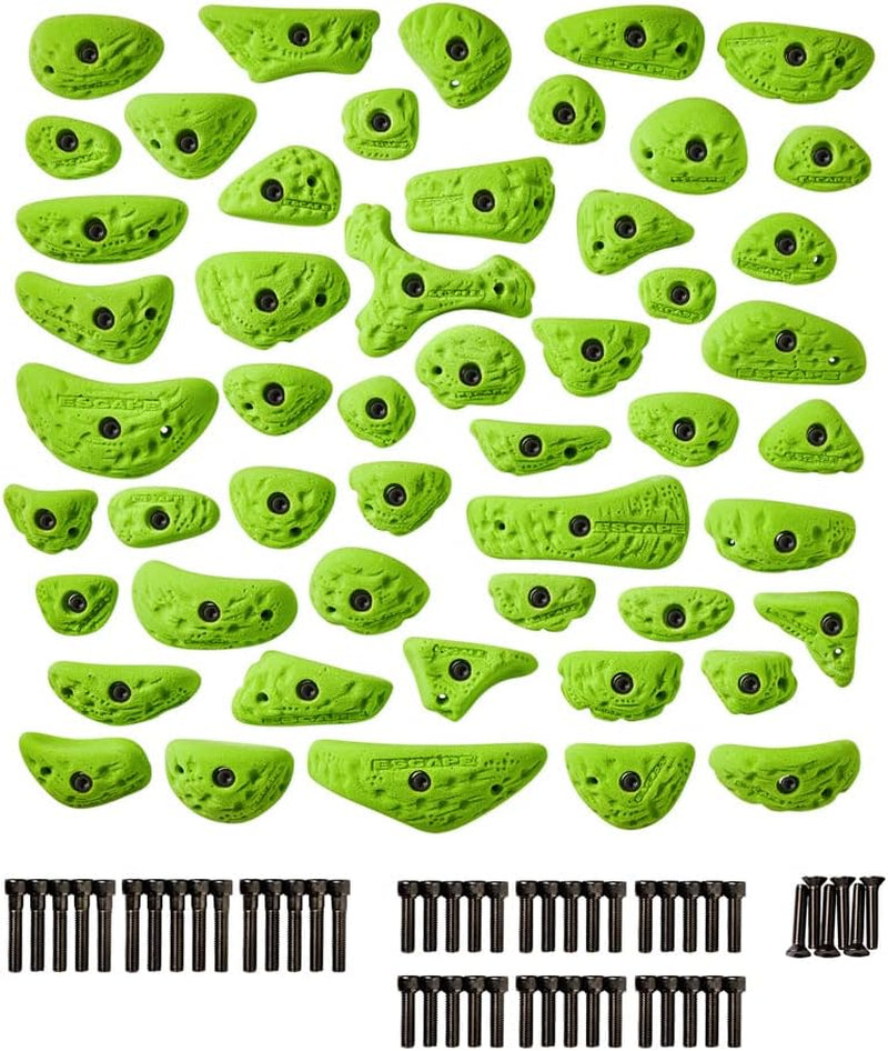 Starter Pack | 51 Premium Plastic Rock Climbing Holds Designed for Beginners | Includes Jugs, Crimps, and Pinches in Multiple Sizes