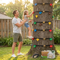 15-Piece Climbing Hold Set, 6 Straps 9.8 Ft. Each, No-Drill Kids Climbing Rocks in 5 Colors, 230 Lb. Capacity — Lifestyle