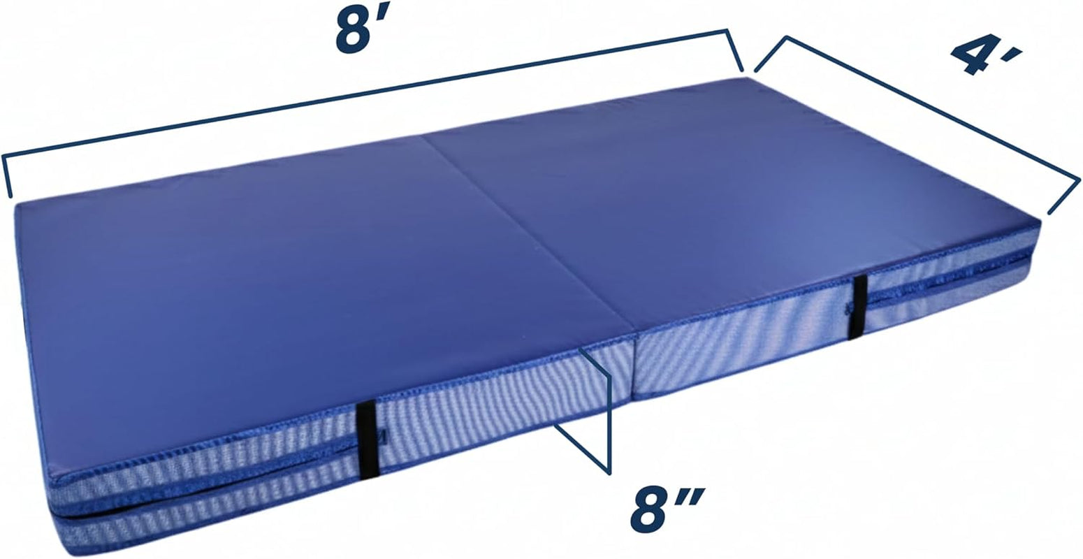 Flooringinc'S Folding Gymnastics Crash Mat – Thick Safety Landing Pad for Tumbling, Martial Arts & Training, Two Size Options: 2 Inch X 4 Ft X 6 Ft or 8 Inch X 4 Ft X 8 Ft