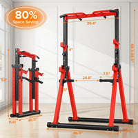 Foldable Power Tower Pull up Bar Station, Adjustable Height | Portable Free Standing,700Lbs Load Max, Adjustable Height Fits Man,Woman,Power Tower Pull up Dip Station, Multi Grips