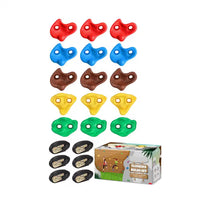 15-Piece Climbing Hold Set, 6 Straps 9.8 Ft. Each, No-Drill Kids Climbing Rocks in 5 Colors, 230 Lb. Capacity