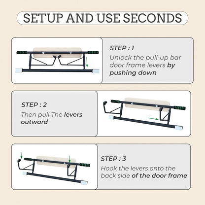 Doorway Hangboard Pull-Up Bar for Fingerboard, Rock Climbing, and Bouldering Training, No Drilling Required, Grip Strenth Training at Home