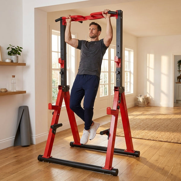 Power Tower Station Built for Complete Strength Training, 700lb Capacity, Foldable Design, Adjustable Height
