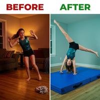 Gymnastics Crash Mat Designed for Safe Training, Folding Portable Design, Two Size Options, 2-8 Inch Thickness — Before & After
