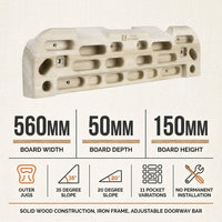 Hangboard Rock Climbing Hangboard with Door Way Pull up Bar; Including Jugs, Pinches, Pockets, Edges and Slopes for Rock Climbing Training (10-21 Cm) — Results & Stats