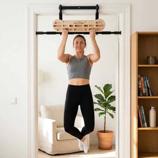 Hangboard Rock Climbing Training Board Designed for Home Workouts, Door Mount Pull Up Bar, Multiple Grip Types
