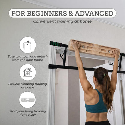 Doorway Hangboard Pull-Up Bar for Fingerboard, Rock Climbing, and Bouldering Training, No Drilling Required, Grip Strenth Training at Home