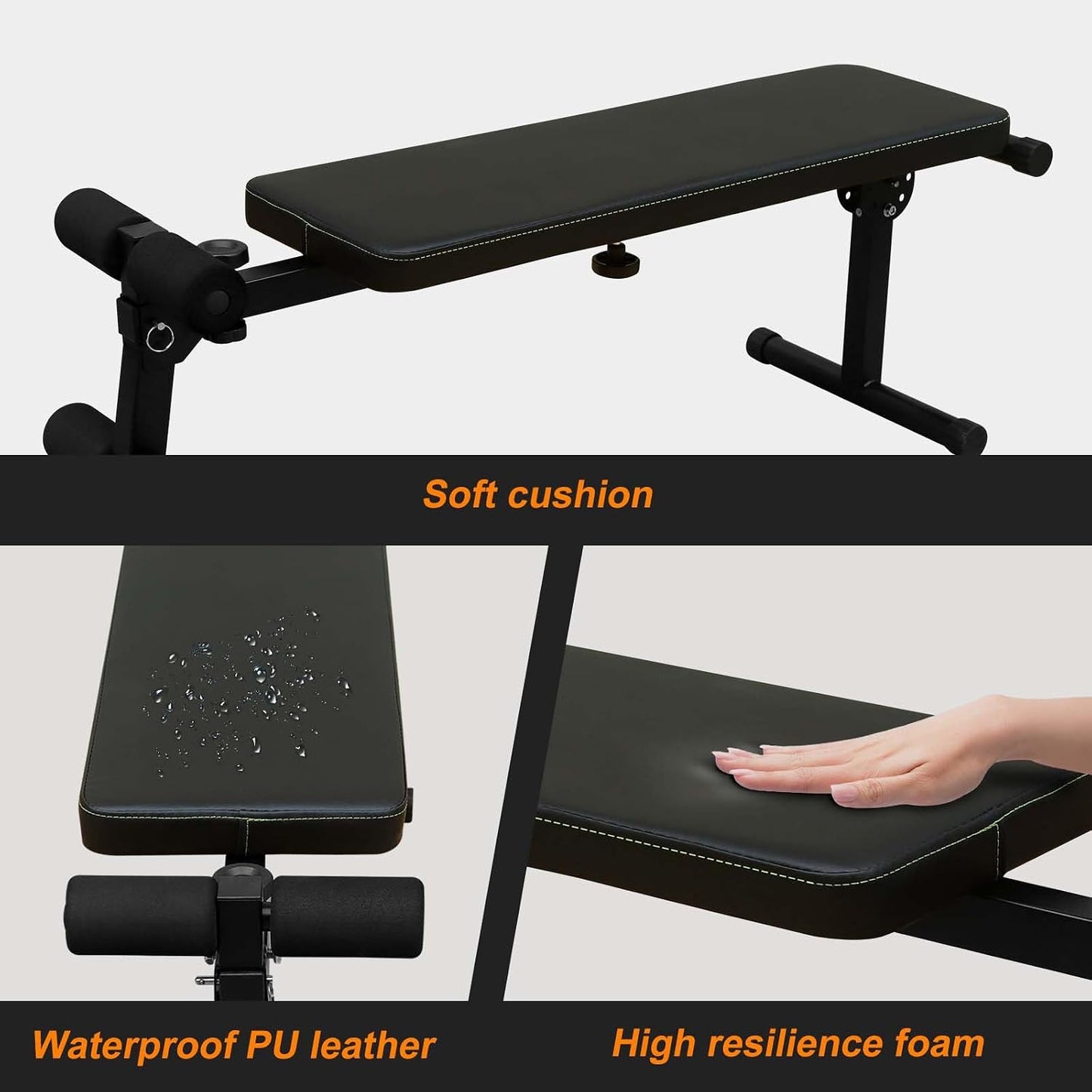 Power Tower with Bench Pull up Bar Dip Station Adjustable Height Dip Stand Multi-Function Fitness Rack for Gym Home Living Room Black
