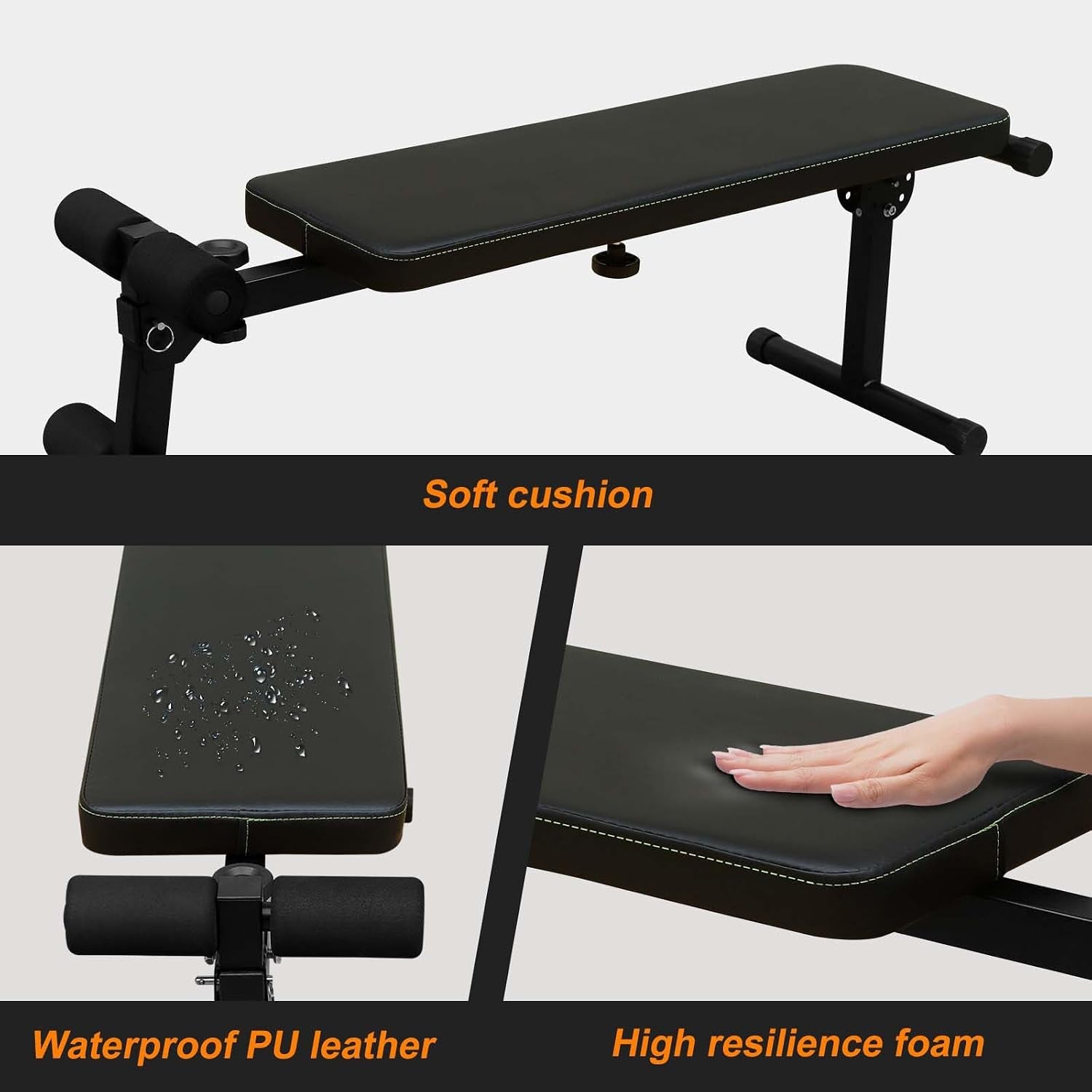 Power Tower with Bench Pull up Bar Dip Station Adjustable Height Dip Stand Multi-Function Fitness Rack for Gym Home Living Room Black