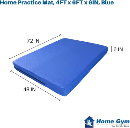 Home Practice Mat, 4 Ft X 6 Ft X 6 In, Soft Pillow Mat, Thick Gymnastics Landing Mat for Home