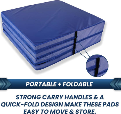 Flooringinc'S Folding Gymnastics Crash Mat – Thick Safety Landing Pad for Tumbling, Martial Arts & Training, Two Size Options: 2 Inch X 4 Ft X 6 Ft or 8 Inch X 4 Ft X 8 Ft